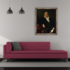 Tablou inramat - Johann Leberecht Eggink - Portretul lui Ivan A. Krylov, 70 x 85 cm - Img 2