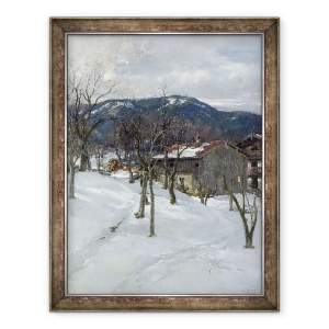Tablou inramat - Johann Sperl - Peisaj de iarna langa Kutterling, 60 x 80 cm