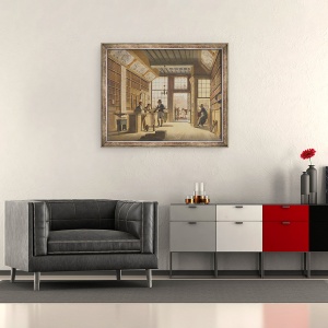 Tablou inramat - Johannes Jelgerhuis - Magazinul dealerului Pieter Meijer Warnars pe Vijgendam din Amsterdam, 50 x 60 cm - Img 2