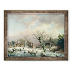 Tablou inramat - Johannes Petrus van Velzen - Scene iarna, 60 x 80 cm