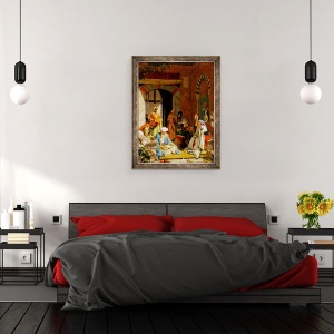 Tablou inramat - John Frederick Lewis - Rugaciunea credintei ii va salva pe bolnavi, 70 x 90 cm - Img 3