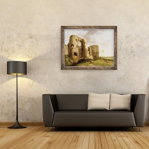 Tablou inramat - John Hamilton Mortimer - Vedere la Poarta de Vest a Castelului Pevensey, Sussex, 60 x 80 cm - Img 2
