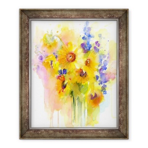 Tablou inramat - John Keeling - Floarea-soarelui si Delphinium, 2016, 50 x 60 cm