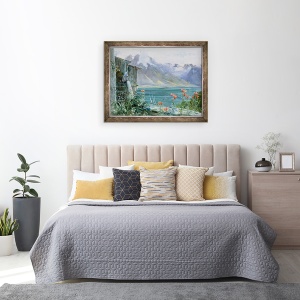 Tablou inramat - John William Inchbold - Ferritet, Lake Geneva, 70 x 90 cm - Img 3