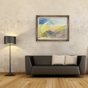 Tablou inramat - Joseph Mallord William Turner - Castelul Crichton Peisaj montan cu un curcubeu c.1818, 60 x 80 cm - Img 2