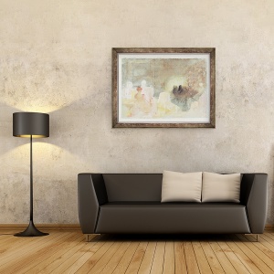 Tablou inramat - Joseph Mallord William Turner - Interior la Petworth cu o femeie asezata, 60 x 80 cm - Img 2