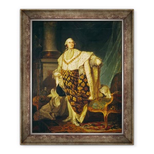 Tablou inramat - Joseph Siffred Duplessis - Ludovic al XVI-lea 1754-93 Regele Frantei in robe de incoronare, 70 x 85 cm