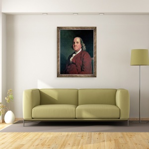 Tablou inramat - Joseph Wright - Benjamin Franklin, 60 x 80 cm - Img 2