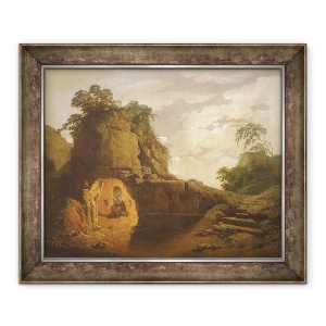 Tablou inramat - Joseph Wright of Derby - Mormantul lui Virgil, cu figura lui Silius Italicus, 70 x 85 cm