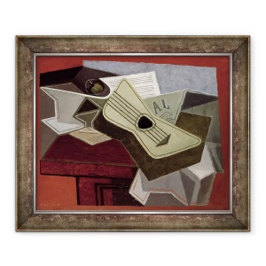 Tablou inramat - Juan Gris - Chitara si ziar, 70 x 85 cm