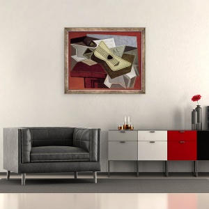 Tablou inramat - Juan Gris - Chitara si ziar, 70 x 85 cm - Img 2