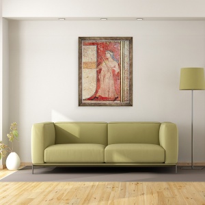 Tablou inramat - Juan Oliver - Sfintii Femelelor de la Mormant si inviere, detaliu al jucatorului Rebecului, 60 x 80 cm - Img 2