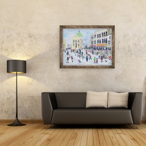 Tablou inramat - Judy Joel - Strada evreilor din piata, 60 x 80 cm - Img 2