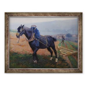 Tablou inramat - Jules Ernest Renoux - Peisaj la Romeni, 60 x 80 cm