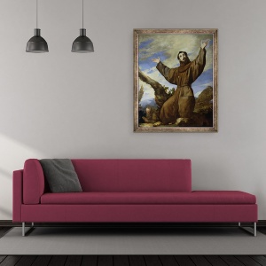 Tablou inramat - Jusepe de Ribera - Sfantul Francisc de Assisi c.1182-1220 1642, 50 x 60 cm - Img 2