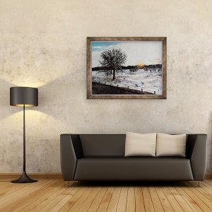 Tablou inramat - Kirstie Adamson - Amurg de iarna - Chatsworth Estate, 70 x 90 cm - Img 2