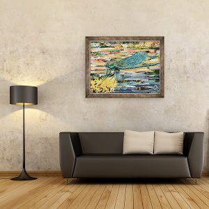 Tablou inramat - Kirstie Adamson - Dragonfly Verde, 70 x 90 cm - Img 2