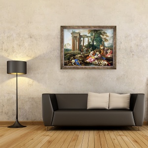 Tablou inramat - Laurent de La Hyre - Moartea fiilor din Betel, 60 x 80 cm - Img 2