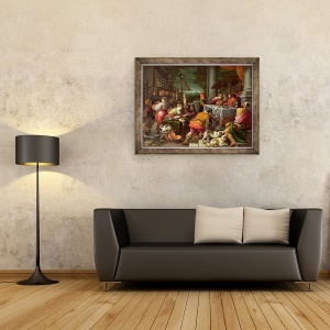 Tablou inramat - Leandro da Ponte Bassano - Bogatul si Lazar, 60 x 80 cm - Img 2