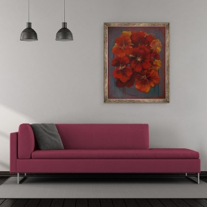Tablou inramat - Lee Campbell - Nasturtiums 2012, 50 x 60 cm - Img 2