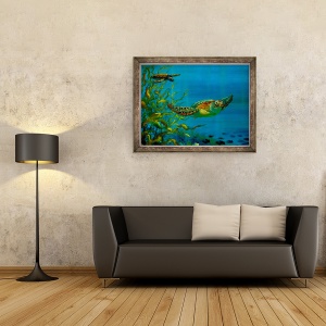 Tablou inramat - Lee Campbell - Turtle Verde, 2018, 60 x 80 cm - Img 2