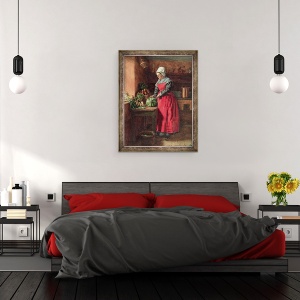 Tablou inramat - Leon Bonvin - Cook cu sort rosu, 70 x 90 cm - Img 3