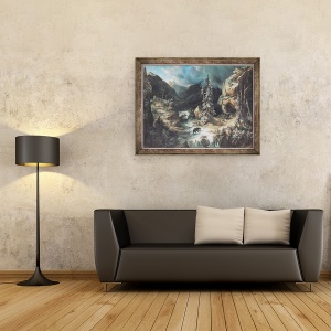 Tablou inramat - Leonard Alexis Dalige de Fontenay - Drumul spre Maladetta, 70 x 90 cm - Img 3