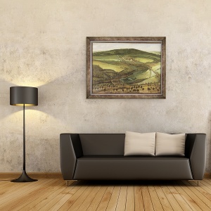 Tablou inramat - Leonard Knyff - Perspectiva nordica a Hampton Court, 60 x 80 cm - Img 2