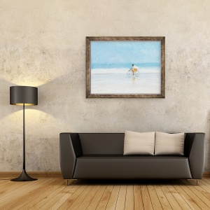 Tablou inramat - Lincoln Seligman - Baiat pe bicicleta 1, 60 x 80 cm - Img 2