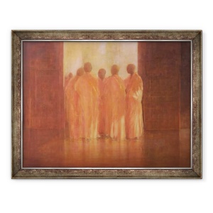 Tablou inramat - Lincoln Seligman - Grup de Calugari, 60 x 80 cm