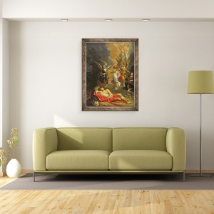 Tablou inramat - Lodovico Carracci - Visul lui Iacov, 70 x 90 cm - Img 2