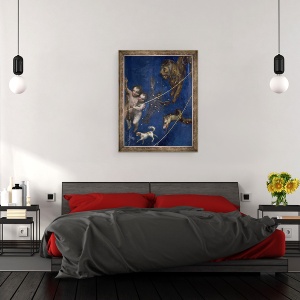 Tablou inramat - Lorenzo Costa the Younger - Semne ale zodiacului, detaliu din tavanul Sala dello Zodiaco, 60 x 80 cm - Img 3