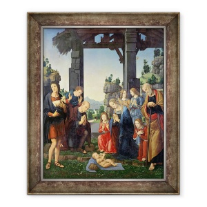 Tablou inramat - Lorenzo di Credi - Adorarea Pastorilor, 70 x 85 cm