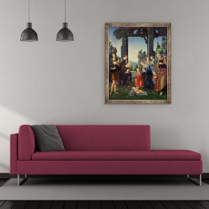 Tablou inramat - Lorenzo di Credi - Adorarea Pastorilor, 70 x 85 cm - Img 2