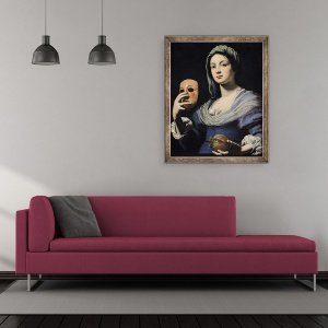 Tablou inramat - Lorenzo Lippi - Femeie cu o masca, 70 x 85 cm - Img 2