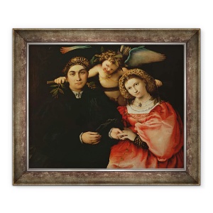 Tablou inramat - Lorenzo Lotto - Signor Marsilio Cassotti si sotia sa, Faustina, 70 x 85 cm