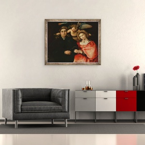 Tablou inramat - Lorenzo Lotto - Signor Marsilio Cassotti si sotia sa, Faustina, 70 x 85 cm - Img 2