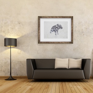 Tablou inramat - Lou Gibbs - Porcusor, 2015, 60 x 80 cm - Img 2