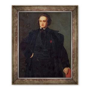 Tablou inramat - Louis Boulanger - Portretul lui Victor Hugo 1802-85, 70 x 85 cm