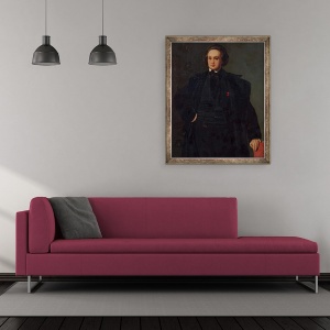 Tablou inramat - Louis Boulanger - Portretul lui Victor Hugo 1802-85, 70 x 85 cm - Img 2
