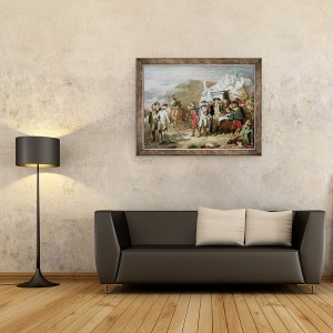Tablou inramat - Louis Charles Auguste Couder - Schita pentru Batalia de la Yorktown, 1-17 octombrie 1781, 60 x 80 cm - Img 2
