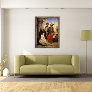 Tablou inramat - Louis Devedeux - O piata de sclavi in Asia Mica, 60 x 80 cm - Img 2