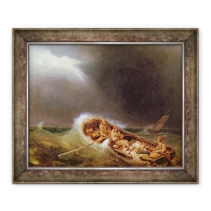 Tablou inramat - Louis Eugene Gabriel Isabey - Barci din Dieppe care se intorc de la pescuit, 50 x 60 cm