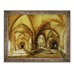Tablou inramat - Louis Eugene Gabriel Isabey - Manastirea Sf. Wandrille, 60 x 80 cm