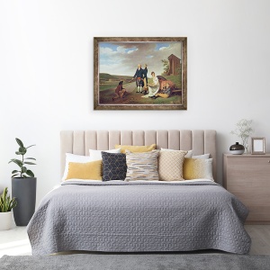 Tablou inramat - Louis Leopold Boilly - Christophe-Philippe Oberkampf si familia in fata fabricii sale de la Jouy, 70 x 90 cm - Img 3