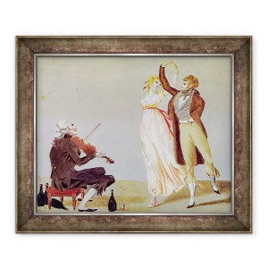 Tablou inramat - Louis Leopold Boilly - Merveilleuse si incroiabil cu un violonist, 50 x 60 cm