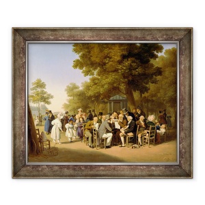 Tablou inramat - Louis Leopold Boilly - Politicienii din Gradinile Tuileries, 50 x 60 cm