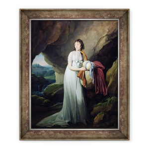Tablou inramat - Louis Leopold Boilly - Portretul unei femei intr-o pestera, posibil Madame dAucourt de Saint-Just, 70 x 85 cm