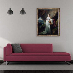 Tablou inramat - Louis Leopold Boilly - Portretul unei femei intr-o pestera, posibil Madame dAucourt de Saint-Just, 70 x 85 cm - Img 2
