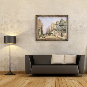 Tablou inramat - Louise Ingram Rayner - Watergate Street, in cautarea spre Eastgate, Chester, 60 x 80 cm - Img 2